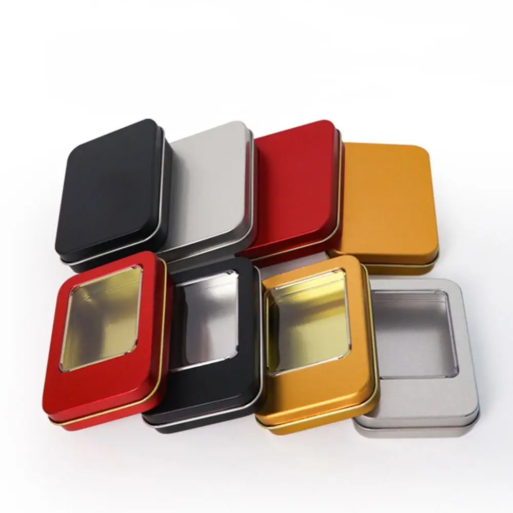 Tin Container Lid - Multicolor Tin Box with Clear Window