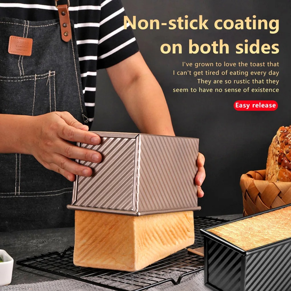 Rectangle Loaf Pan Baking Toas - Tin Container Lid ulasan dan harga