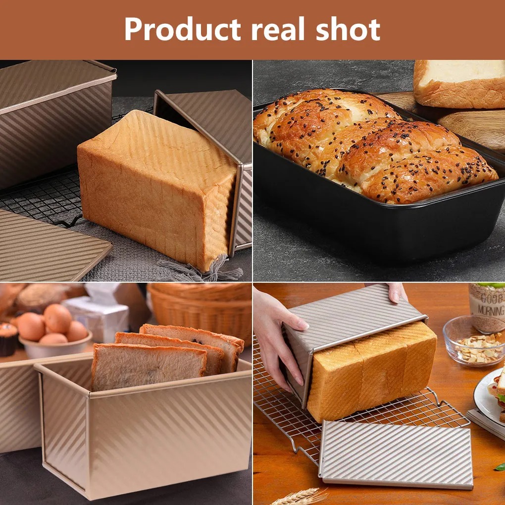 Rectangle Loaf Pan Baking Toas - Tin Container Lid ulasan dan harga