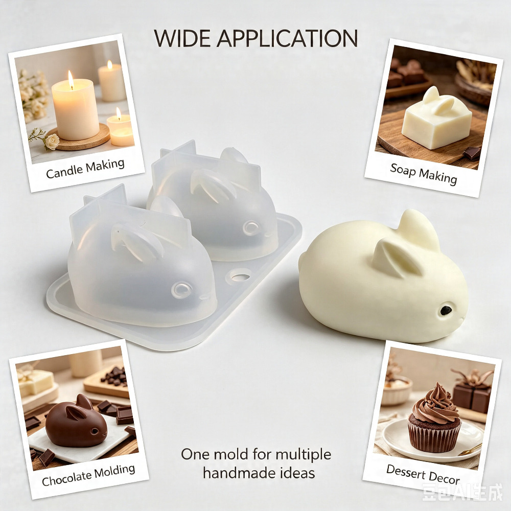 3D Mini Rabbit Silicone Mold F - Candle Making Tutorial ulasan dan harga