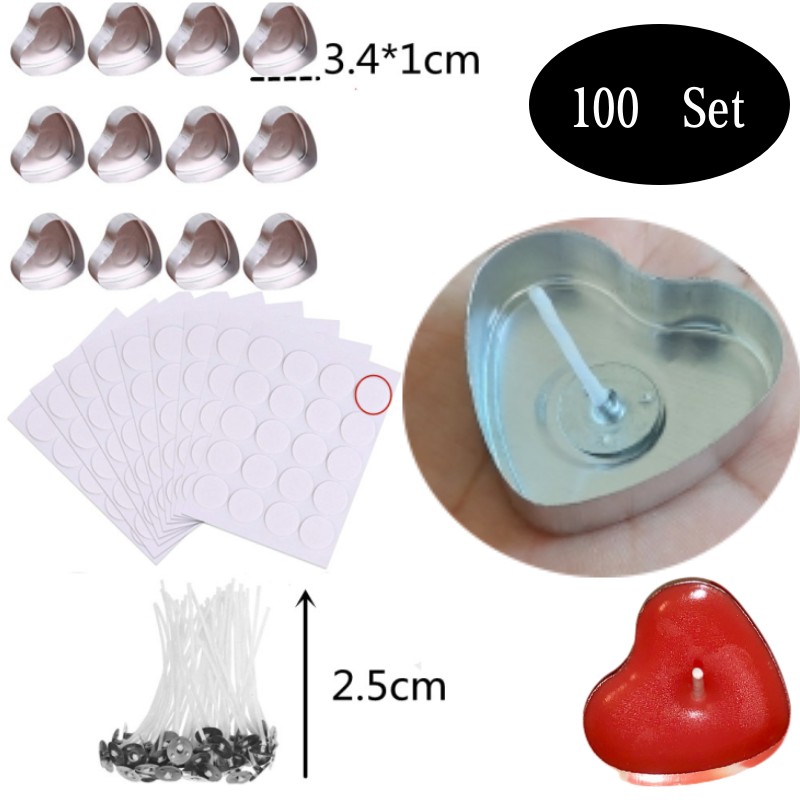 100 Sets Heart shaped Empty Al - Candle Making Kits ulasan dan harga
