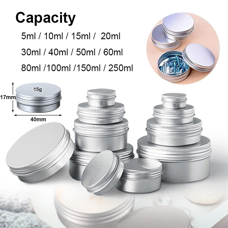 1/5/10pcs 5-250ml Empty Silver - Tin Container Lid ulasan dan harga