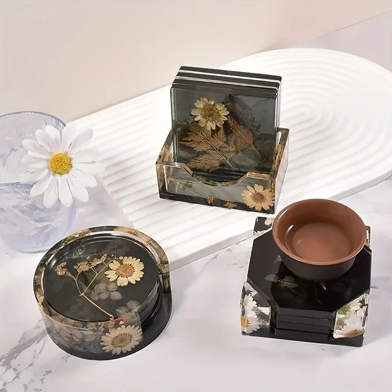 Coaster Resin Molds Set Includ - Candle Making Jars With Lids ulasan dan harga