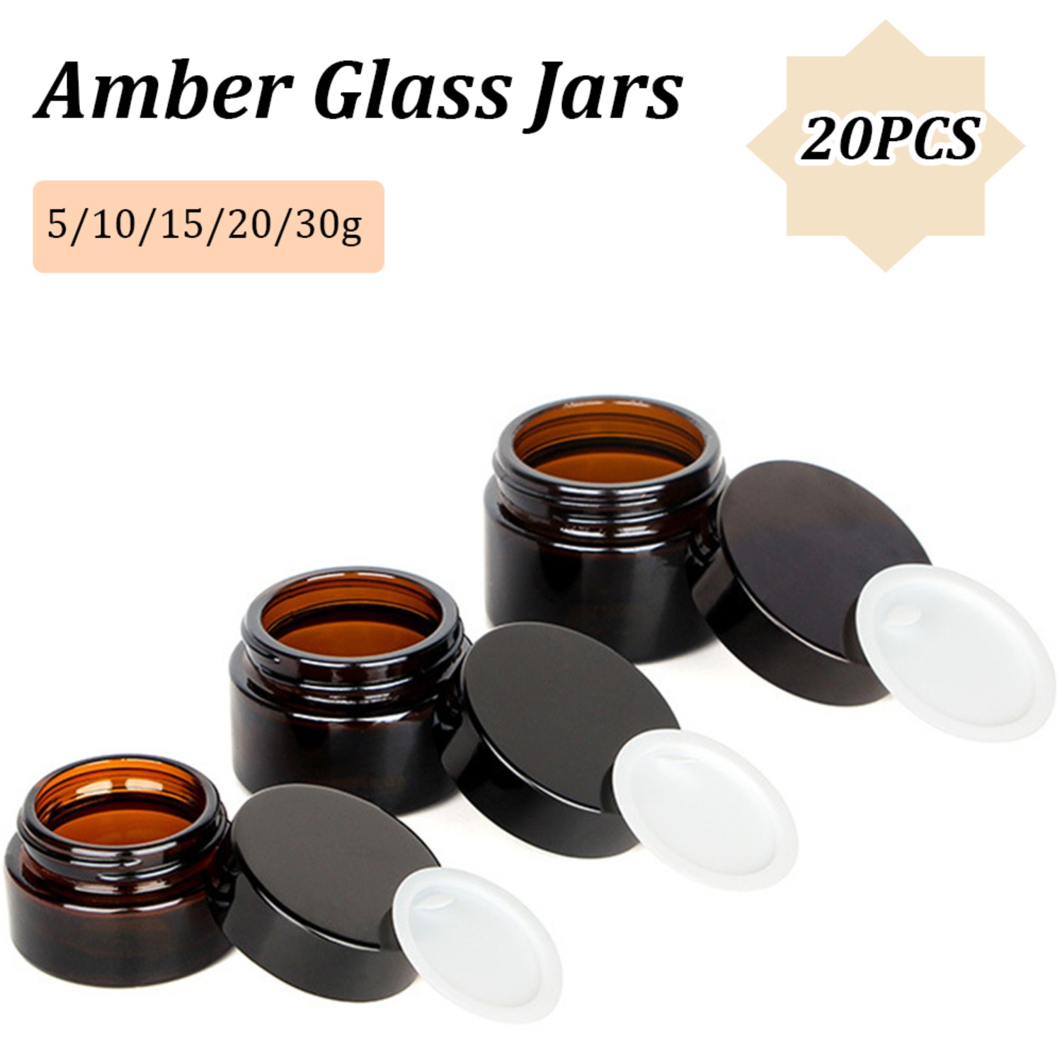 20PCS Small Amber Glass Jars w - Candle Making Jars With Lids ulasan dan harga