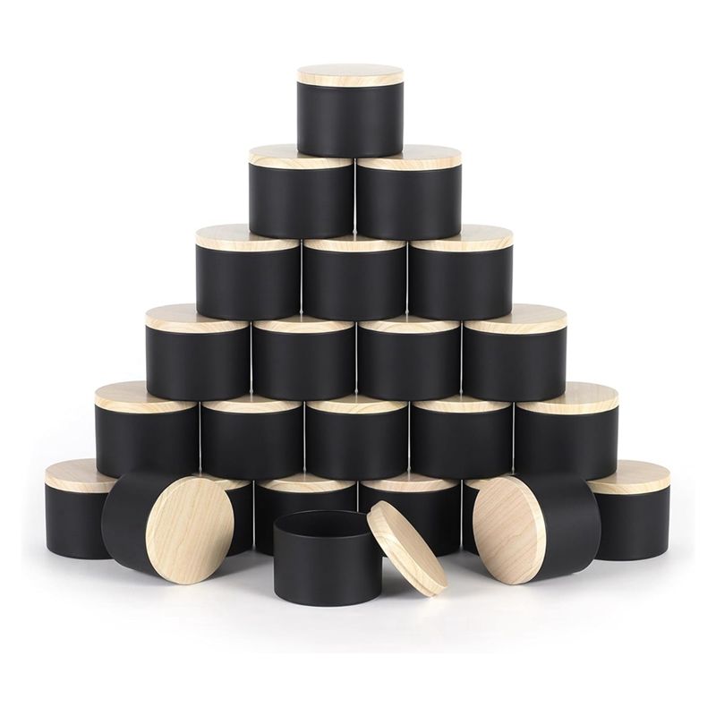 24 Pack 4 Oz Black Candle Tins - Candle Making Jars With Lids ulasan dan harga